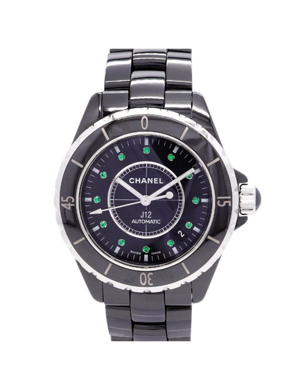 Chanel 12P Emerald Black Dial Watch